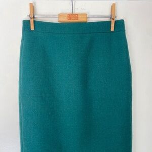 J Crew No. 2 Wool Green Pencil Skirt - 00